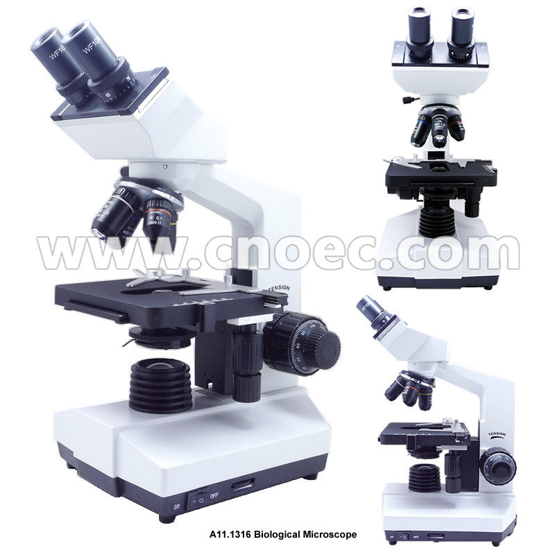 WF10X Double Layers Mechanical Stage Biological Microscope A11.1316 With LED Lamp 1W Light Source